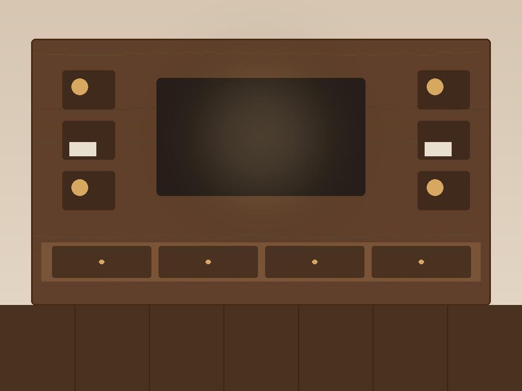Walnut media feature wall with concealed cabling and display niches