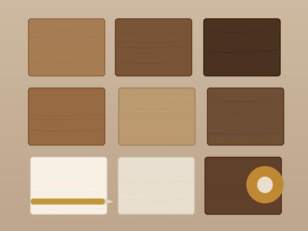 Timber, plywood and board samples arranged on a workbench